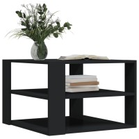 Vidaxl Coffee Table Black 23.4X23.4X15.7 Engineered Wood