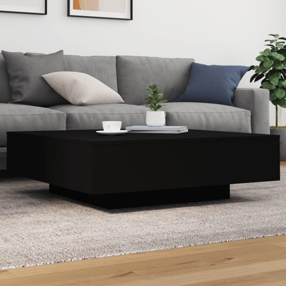 vidaXL Coffee Table with LED Lights Black 39.4