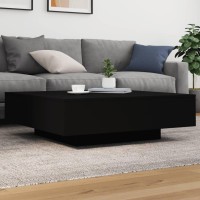 vidaXL Coffee Table with LED Lights Black 39.4