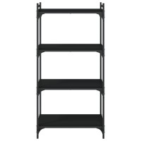 vidaXL Bookcase 4-Tier Black 23.6