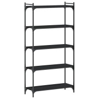 vidaXL Bookcase 5-Tier Black 31.5