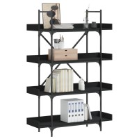 vidaXL Bookcase 4-Tier Black 39.4