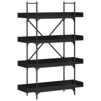 vidaXL Bookcase 4-Tier Black 39.4