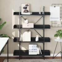 vidaXL Bookcase 4-Tier Black 39.4