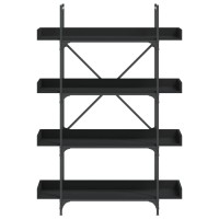 vidaXL Bookcase 4-Tier Black 39.4