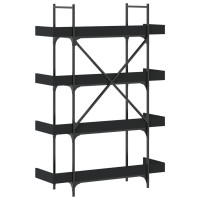 vidaXL Bookcase 4-Tier Black 39.4