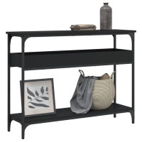 vidaXL Console Table with Shelf Black 39.4