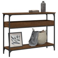 vidaXL Console Table with Shelf Brown Oak 39.4