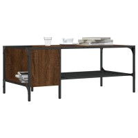 vidaXL Coffee Table with Rack Brown Oak 39.4
