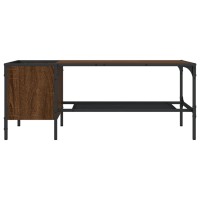 vidaXL Coffee Table with Rack Brown Oak 39.4