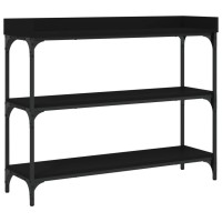 vidaXL Console Table with Shelves Black 39.4