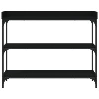 vidaXL Console Table with Shelves Black 39.4