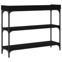 vidaXL Console Table with Shelves Black 39.4