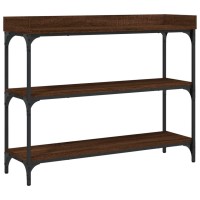 vidaXL Console Table with Shelves Brown Oak 39.4