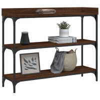 vidaXL Console Table with Shelves Brown Oak 39.4