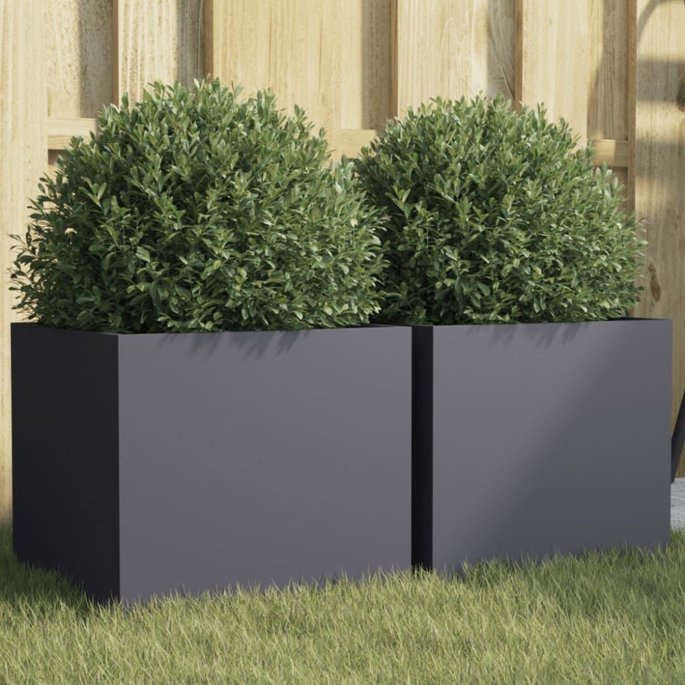 vidaXL Planters 2 pcs Anthracite 12.6