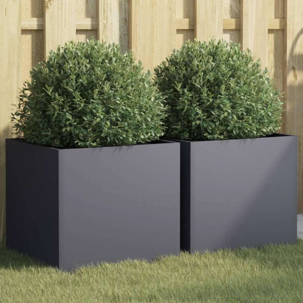 vidaXL Planters 2 pcs Anthracite 16.5