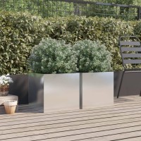 vidaXL Planters 2 pcs Silver 16.5