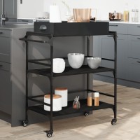 vidaXL Kitchen Trolley Black 32.1