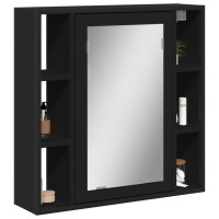 vidaXL Bathroom Mirror Cabinet Black 23.6