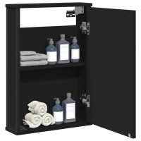 vidaXL Bathroom Mirror Cabinet Black 16.5