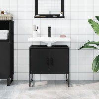 vidaXL Bathroom Sink Cabinet Black 23.6