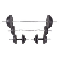 Vidaxl Barbell And Dumbbell Set 198.4 Lb