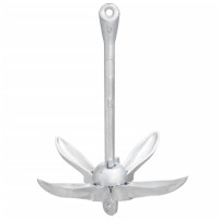 Vidaxl Folding Anchor Silver 3.3 Lb Malleable Iron