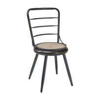 Alta Collection Folding Chair/Metal In Black And Gray