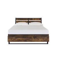 24260Q Queen Bed W/Storage - Rustic Oak & Black Finish