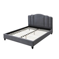 Eastern King Bed, Charcoal Fabric