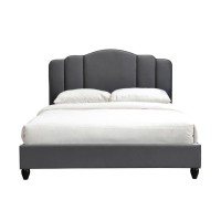 Eastern King Bed, Charcoal Fabric