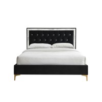 Eastern King Bed, Black Fabric