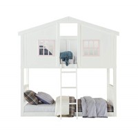 Twin/Twin Bunk Bed White & Pink