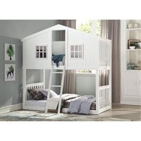 Twin/Twin Bunk Bed White & Pink