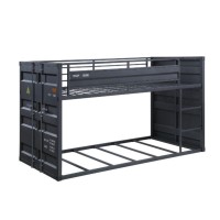 Twin/Twin Bunk Bed, Gunmetal Finish