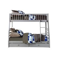 Twin/Full Bunk Bed W/2 Drw Gray