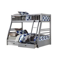 Twin/Full Bunk Bed W/2 Drw Gray