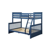 Twin/Full Storage Bunk Bed, Navy Blue Finish