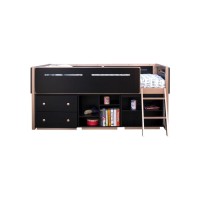 Bookshelf (4 Compartments), Black & Rose-Gold