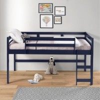 Twin Loft Bed, Navy Blue Finish