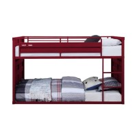 Twin/Twin Bunk Bed, Red Finish