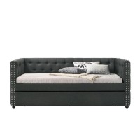 Full Daybed & Twin Trundle , Gray Fabric