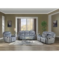 Loveseat W/Console (Motion) - Silver Gray Fabric Vietnam