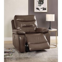 Recliner (Power Motion), Brown Leather-Gel Match