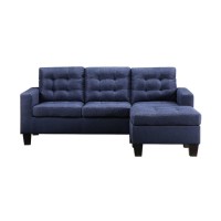 Sofa & Ottoman, Blue Linen