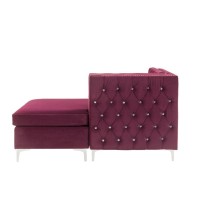 Modular - Chaise, Burgundy Velvet