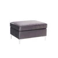 Ottoman, Gray Velvet