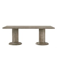 Dining Table W/Double Pedestal Reclaimed Gray