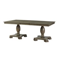 Dining Table W/Double Pedestal Gray Oak